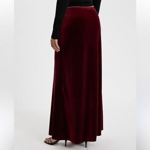 Nina Velvet Maxi Skirt in Deep Wine